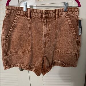 Universal Thread High Waist Shorts in Rust